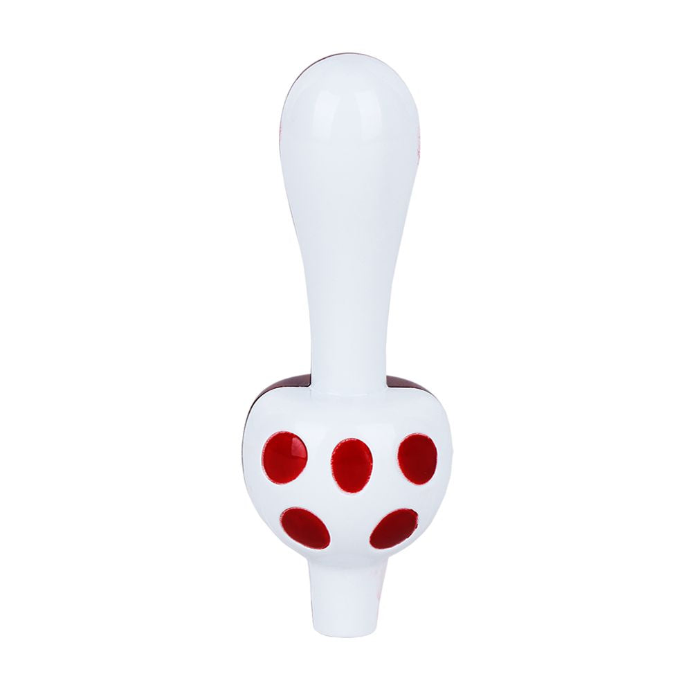 12CT DISPLAY - Spotted Mushroom Metal Hand Pipe  - 3.75"